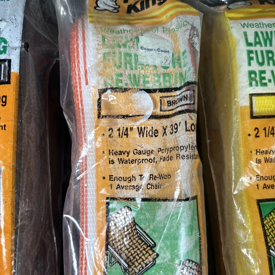 Frost King Lawn Furniture Rewebbing( 3) Brown, Peach&Yellow New 2 1