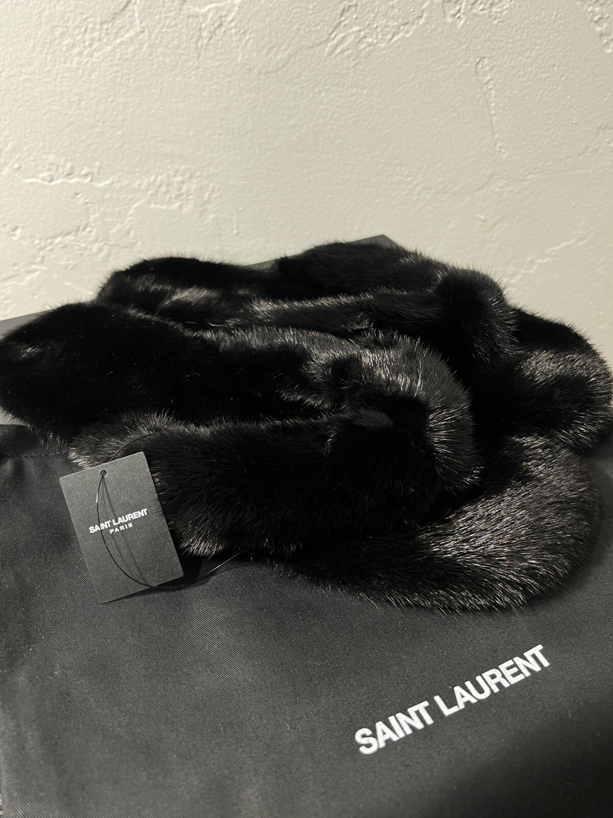 Sandali candeggina da uomo neri visone Saint Laurent AUTENTICI taglia 44 11 US