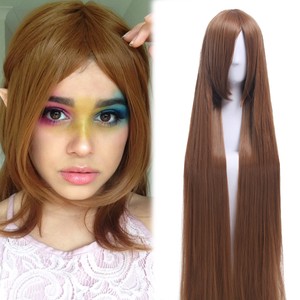 Fashion 150cm Extra Long Straight Light Brown Smooth Cosplay Wig