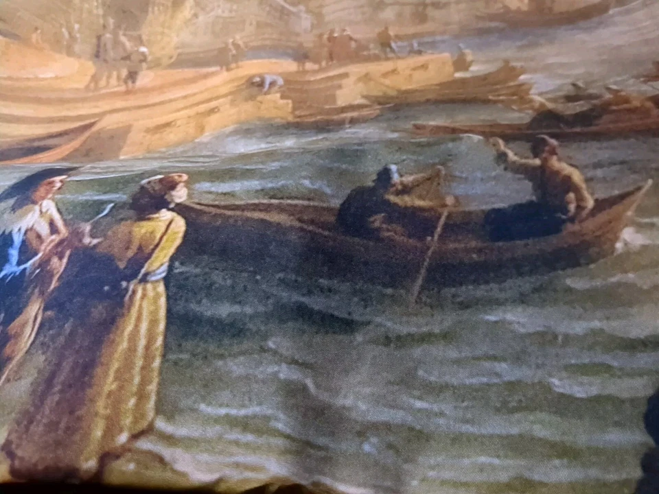 Seaport at Sunset Baroque Tapestry Polyester Wall Hanging 150x130cm  - Image 3 of 4