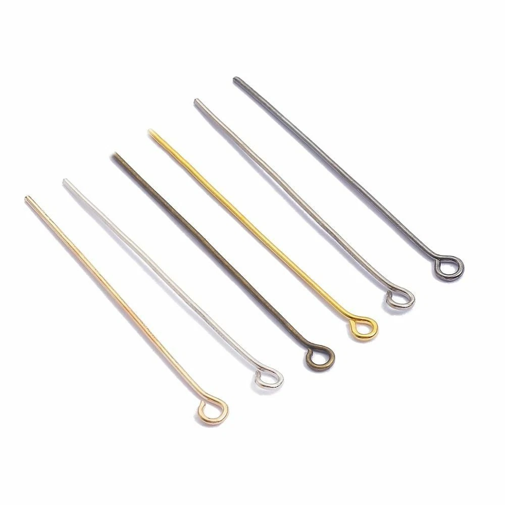 Eye Head Pins 20/25/30/35/40/45/50mm Metal Eye Pin Needles Jewelry Making  Suppli