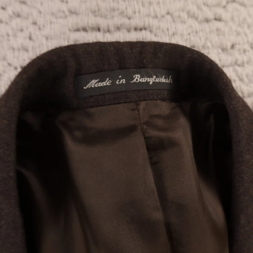 Serge Twill Jacket L Black Brushed Flannel Wool Twill Blazer Metal Buttons 44R - Image 3 of 4