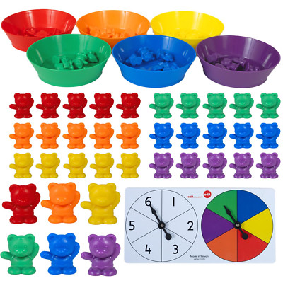 Counting Bears with Matching Bowls | Early Math Manipulatives | 60 Bear Counters