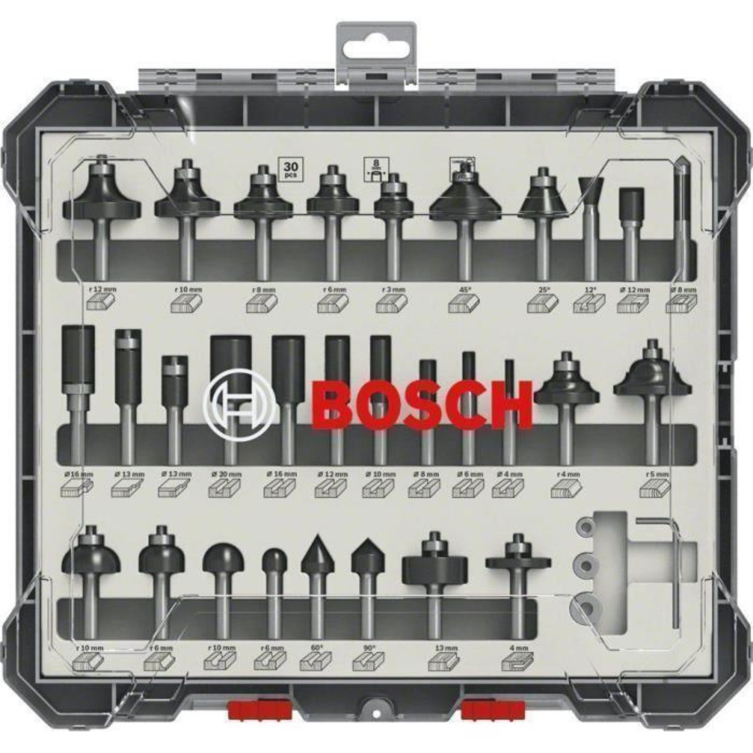 Bosch 2607017475 coffret de fraises au carbure pour des coupes nettes sans bavure