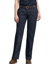 NWT Lands End Women's Mid Rise Heavy Duty Work Pants Navy 4 27/28W 80 5E137