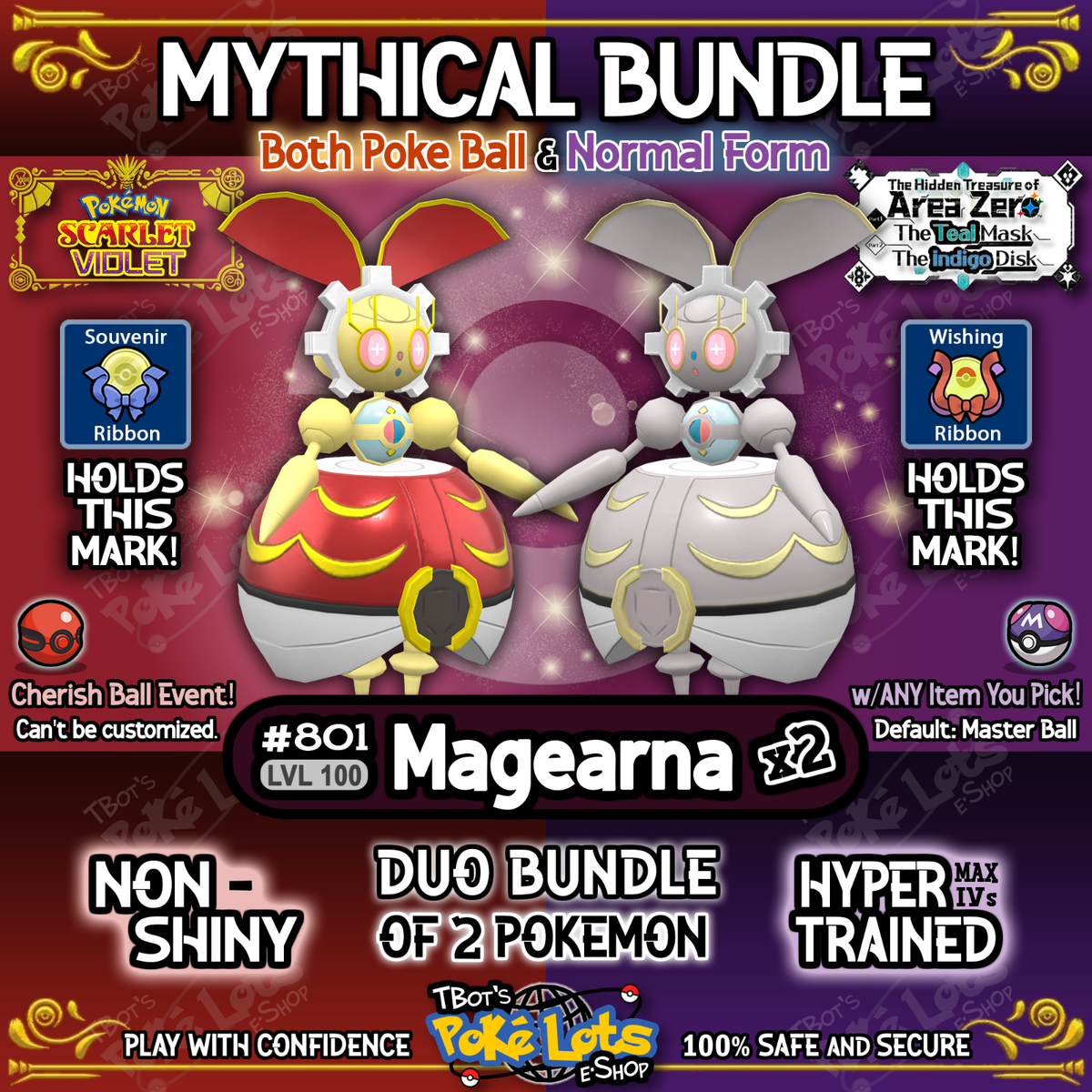 Shiny Magearna Original Ultra Ball Magearna Max IVS Pokemon - Foto 3