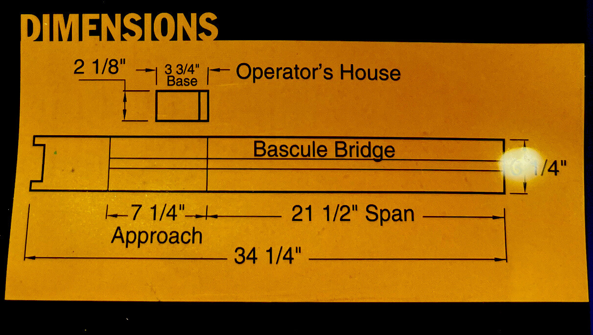 Operating SingleTrack Railroad Bascule Bridge Kit Walthers 9333070 HO