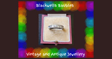 ❤️ Vintage 7 stone diamond half eternity ring, platinum, wedding band, stack❤️