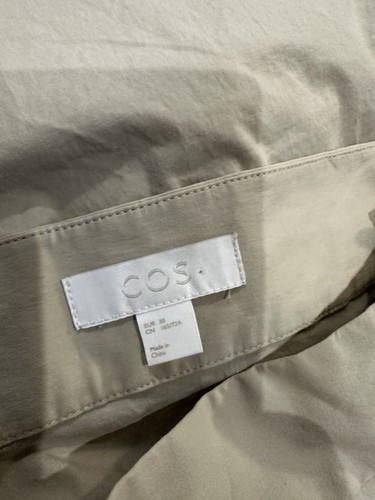 COS High Low A Symmetrical Skirt Button + Hook + Zip Closure Tan 98% Cotton S38 - Picture 3 of 5