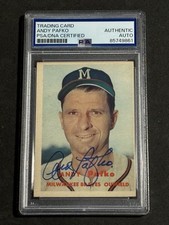 ANDY PAFKO 1957 TOPPS SIGNED AUTOGRAPHED CARD #143 BRAVES PSA/DNA CERTIFIED