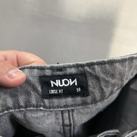 Nuon Double Knee Jeans Men&rsquo;s Size 30x28 Gray Denim Carpenter Wide Leg Cotton