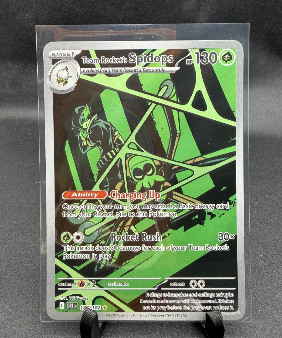 Team Rocket's Spidops 187/182 Destined Rivals Illustration Rare Pokemon Card