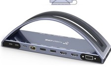 TobenONE 13-in-2 USB-C MacBook Docking Station 4K Dual HDMI VGA USB PD RJ45