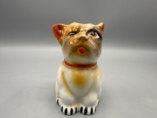 Vintage Gold Castle Ceramic Dog Toothbrush Holder Japan