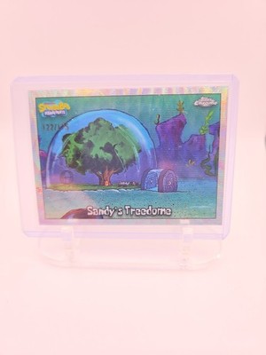 2025 Topps Chrome SpongeBob Sandy's Treedome #128 Wave Refractor /175 