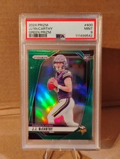 2024 Panini Prizm - Rookies J.J. McCarthy #400 Green Prizm (RC) PSA 9 Vikings