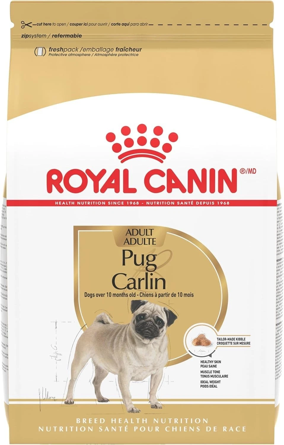Breed Health Nutrition Pug Adult Dry Dog Food 10 lb Bag