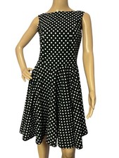 Women s 1950 s Style Polka Dot Dress Size Med Knee Length Handmade Side Zipper