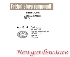 Disco frizione rigido 10 cave motofalciatrice BRF 58 BERTOLINI 15193 81.9030.00