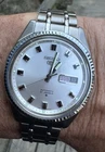 Vintage Seiko 5 Automatic  6119-8203 Silver Tone Fluted Bezel Men's Watch Nice!