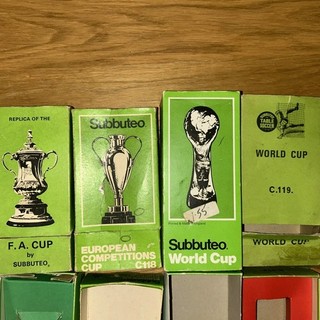 5 X Subbuteo Cups FA cup European Cup World Cup Football