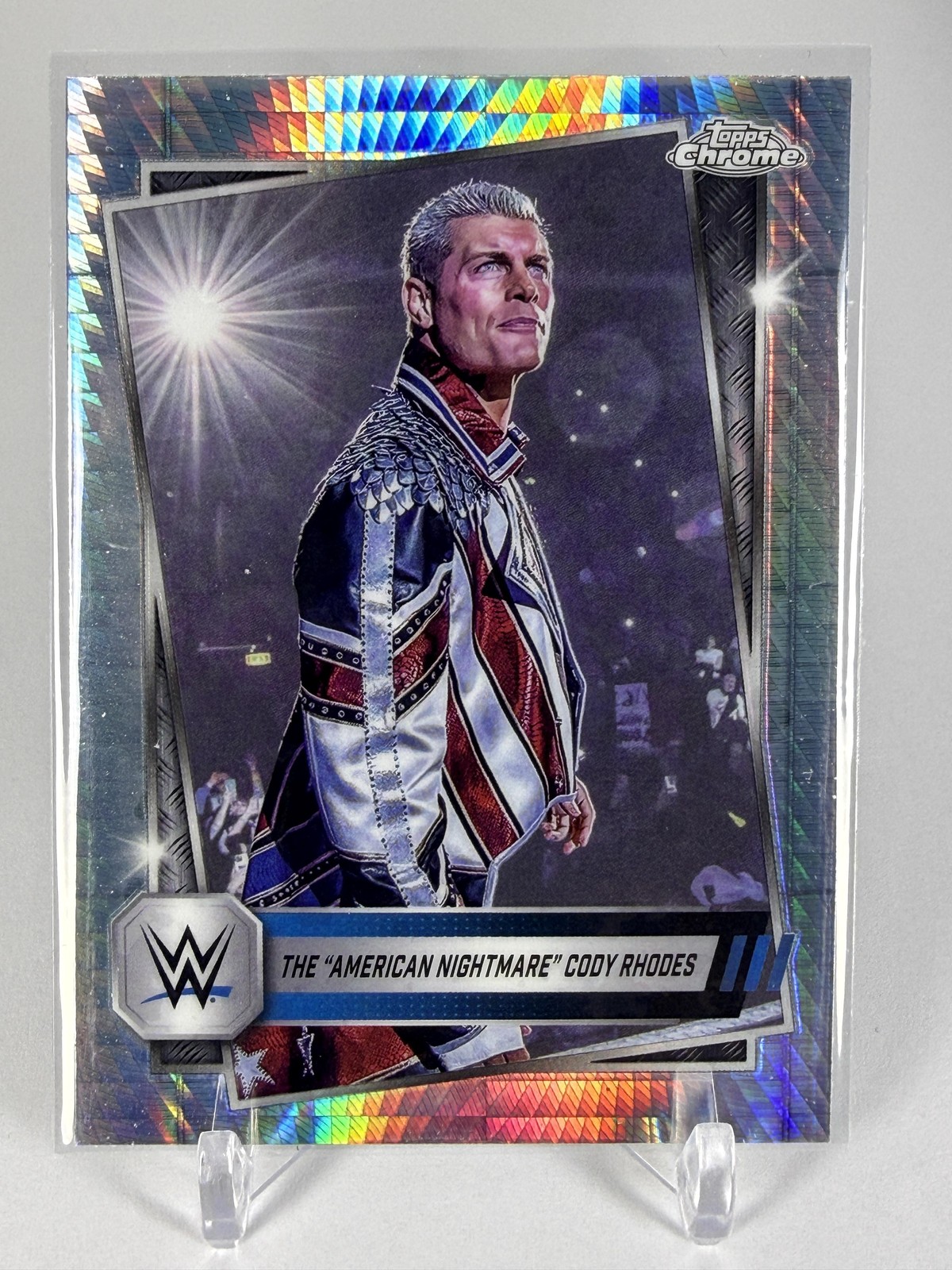 The "American Nightmare" Cody Rhodes 2025 Topps Chrome WWE Prism Refractor #1