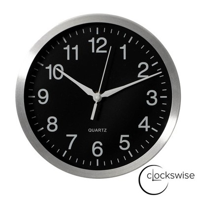 New Clockswise Round Quartz Wall Clock Non-Ticking Battery Operated with Silent