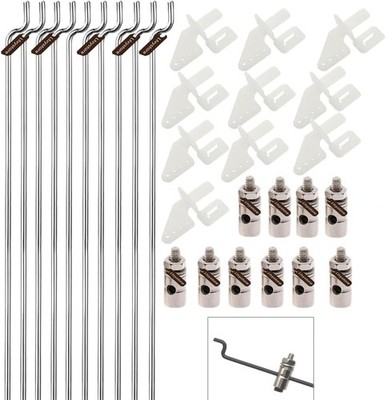 10Pcs 1.5 x 450mm Z Push Rods Parts & Adjustable Pushrod Connector