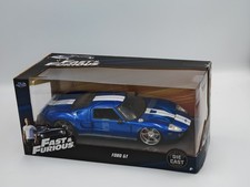 Jada 1/24 Scale 97177 - Fast & Furious Model Car / Ford GT Blue With Stripes