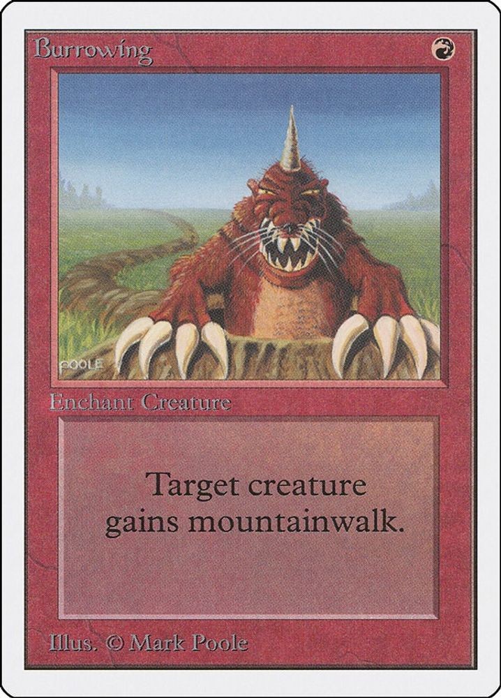 1993 Magic: The Gathering: 2ED - Burrowing (#139, Uncommon, Heavily Played)