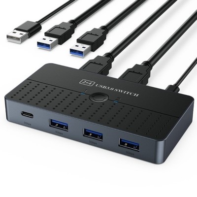USB 3.0 Sharing Switcher 2 In 4 Out Devices Controller for Multiple Computers