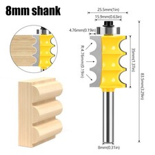 8mm Shank Bead Triple Router Bit Cutters for Woodworking Cutter Wookwork Tools