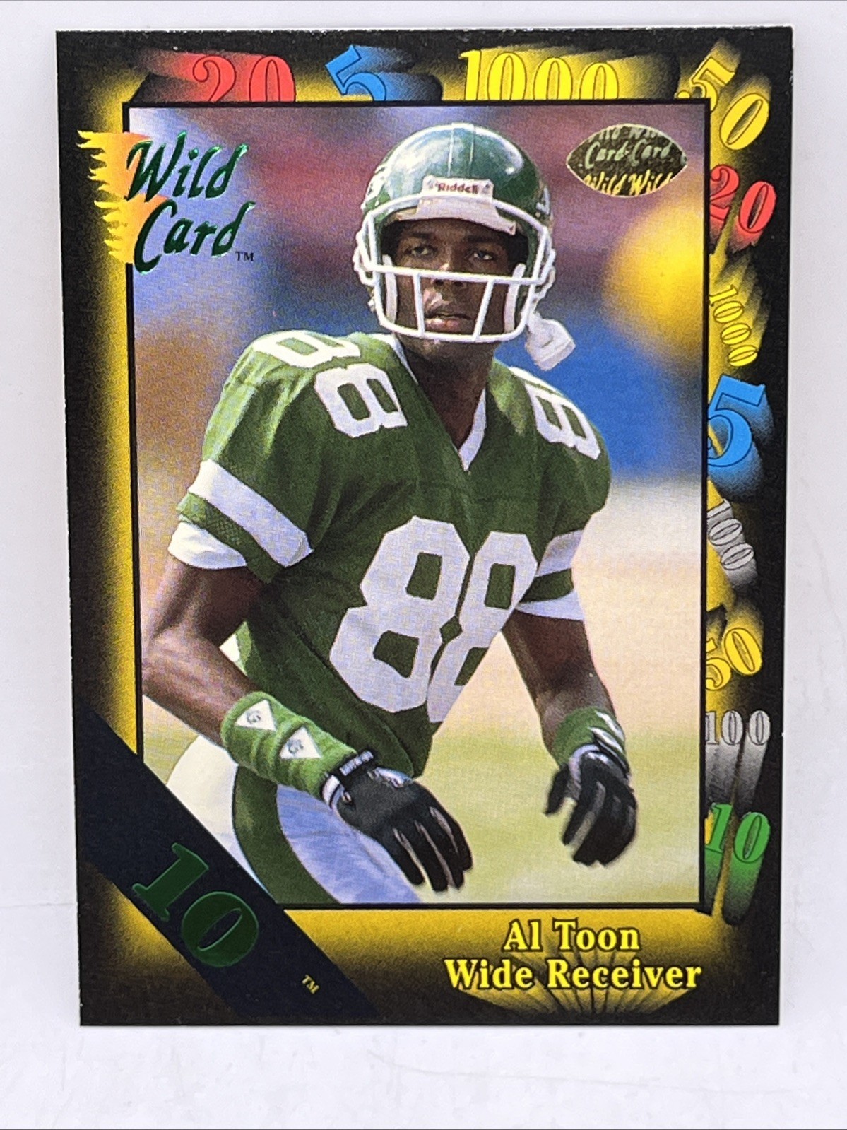 1991 Wild Card 10 Stripe Al Toon Jets # 56 Football Card New York Jets SP SSP