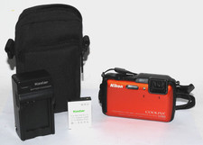 Nikon COOLPIX AW120 Orange 16MP Waterproof Digital Camera W/Extra Battery-TESTED