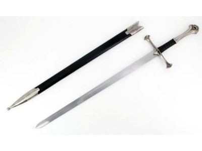 39.5'' Medieval Warrior Middle Ages Black Broad Style Sword & Matching Scabbard