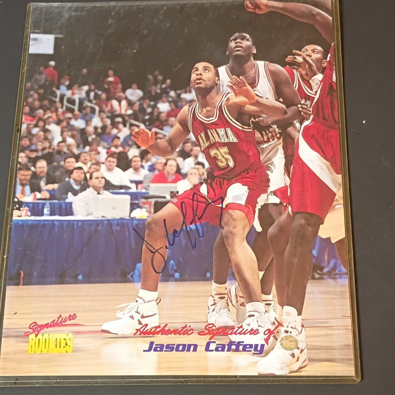 Jason Caffey Alabama Crimson Tide Signed Basketball Photo, Signature Rookies COA