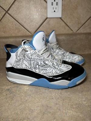 Nike Air Jordan Dub Zero White University Blue Black GS Youth Size 2.5Y Sneakers