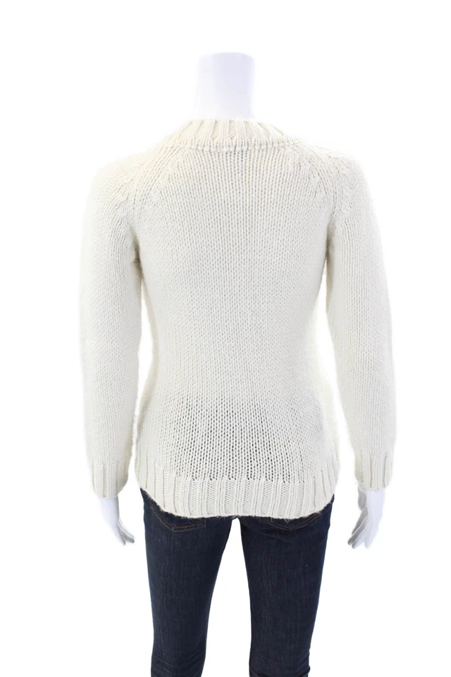 Mayoral Girls Cable Knit Round Neck Long Sleeve Sweater Dress Cream Size 9 - Image 3 of 4