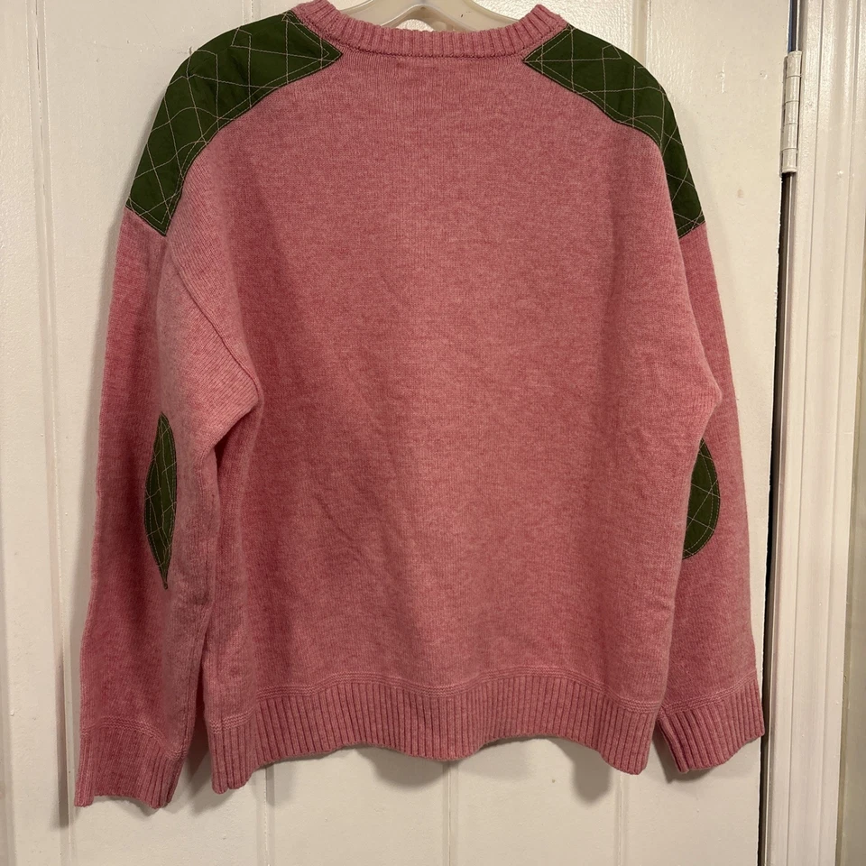 Suéter para mujer de lana Boden rosa verde acolchado codera talla mediana nuevo sin etiquetas Foto 4 de 4