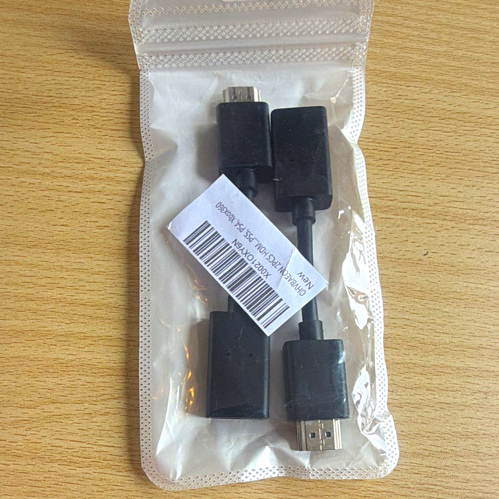 2pcs HDMI Standard Male to HDMI Standard Female Extension Adapter 10cm, Black