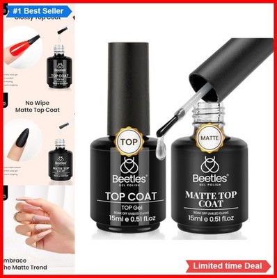 Gel Top Coat Matte Top Coat Set No Wipe Glossy UV Light Cure 28 Day Nail Art Diy