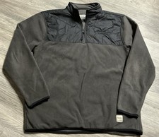 Eddie Bauer Fleece Quarter Zip Sweatshirt Pullover Medium Black