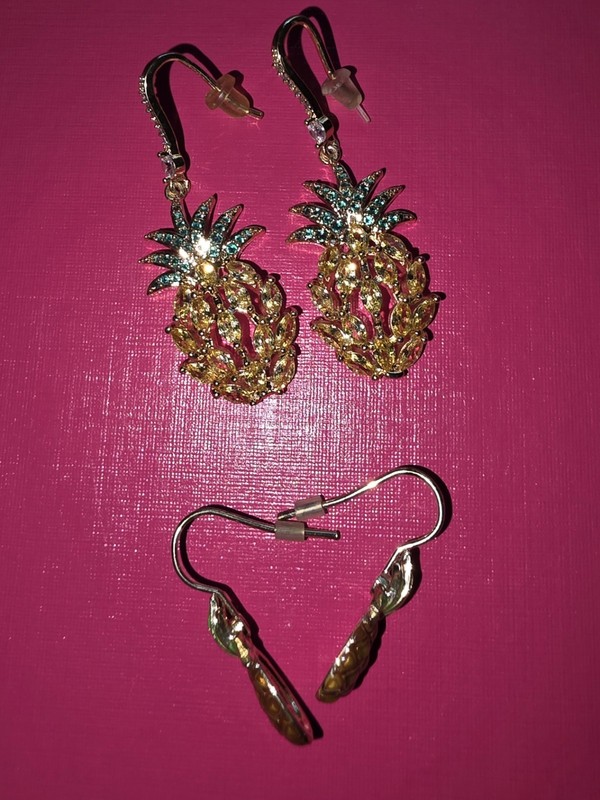  Pineapple Earrings For Pierced Ears Two Different Pairs Beautiful One With Gems