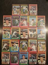 1975 Topps Baseball LA Dodgers 23 Card Lot Good - VG Condition