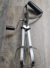 VTG EKCO Egg Beater Manual Crank Hand Mixer Blender Stainless Made In USA