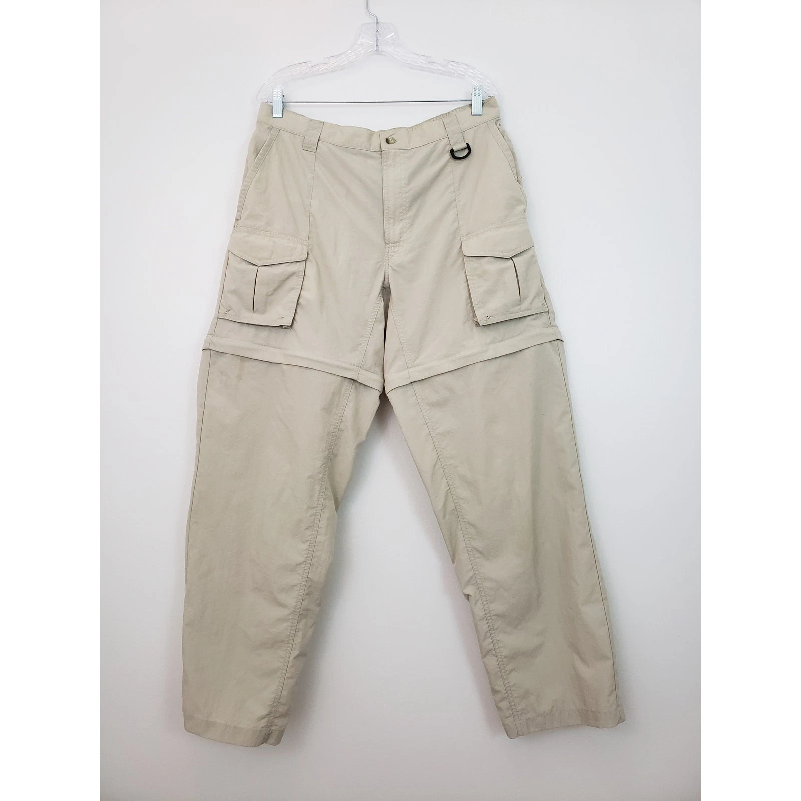 (Ju) Columbia PFG Men's Pants Size L Performance Cargo Convertible Fishing Tan