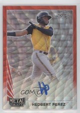 2021 Leaf Metal Draft 1990 Red Wave 2/3 Hedbert Perez #LA-HP1 Auto 4z8
