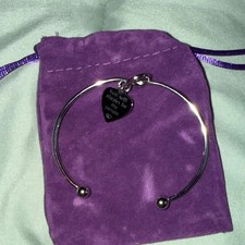 Elegant Silver Bangle with Heart Charm - You Will Always Be My Person