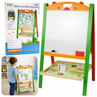 Dwustronna Tablica Edukacyjna Magnetyczna Kredowa 2W1 Pisak Litery Liczby Lean T