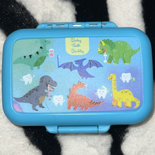 Baby Tooth Buddy Dinosaur Baby Tooth Keepsake Box w/ Birth Record Insert, Blue